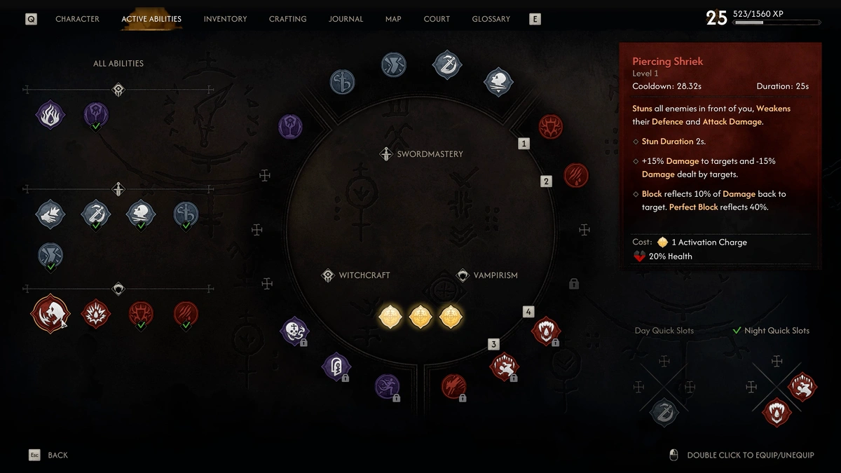 The Blood of Dawnwalker ability slots and best passive skills
