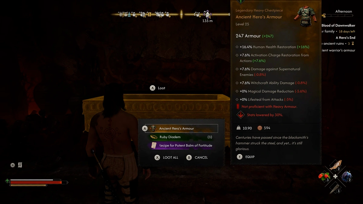 The Blood of Dawnwalker Ancient Hero Armor legendary set reward location