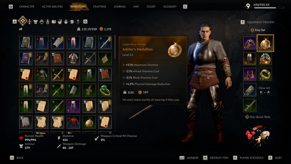 The Blood of Dawnwalker Arbiter's Medallion stamina benefit for wolf form