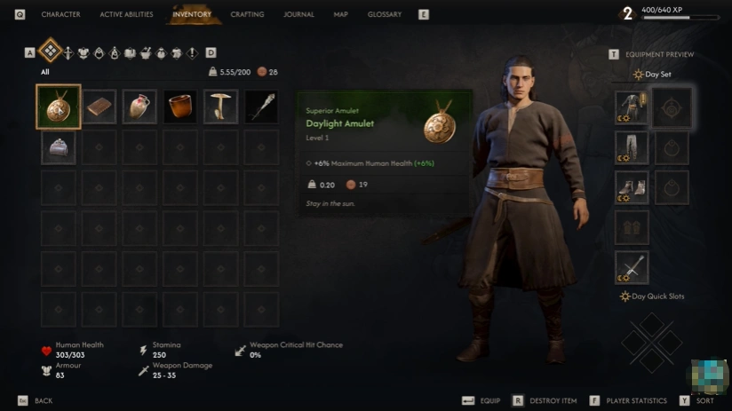 The Blood of Dawnwalker Daylight Amulet reward obtained during the prologue