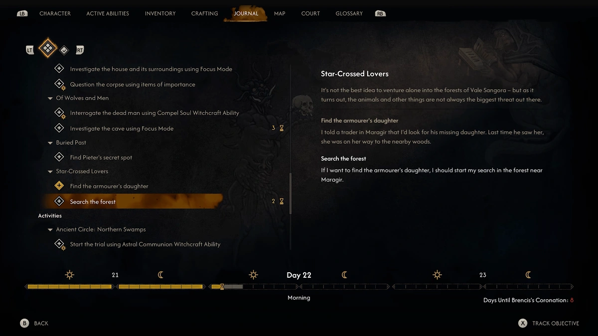 The Blood of Dawnwalker daytime and nighttime time segments