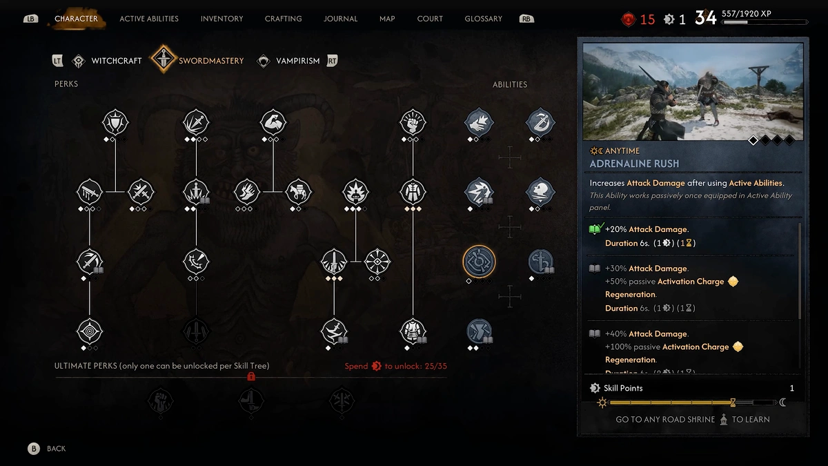 The Blood of Dawnwalker Dirty Trick and Adrenaline Rush