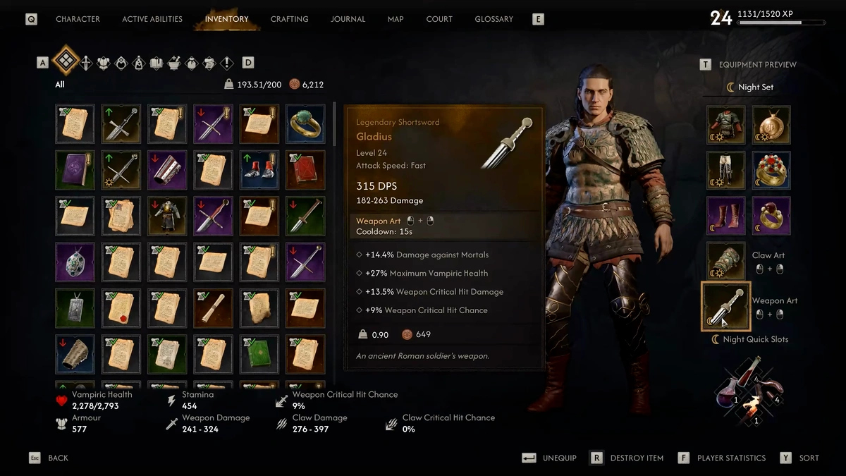 The Blood of Dawnwalker Gladius legendary weapon location