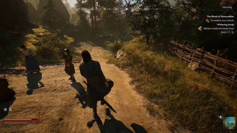 The Blood of Dawnwalker route to Grandma's house during the prologue