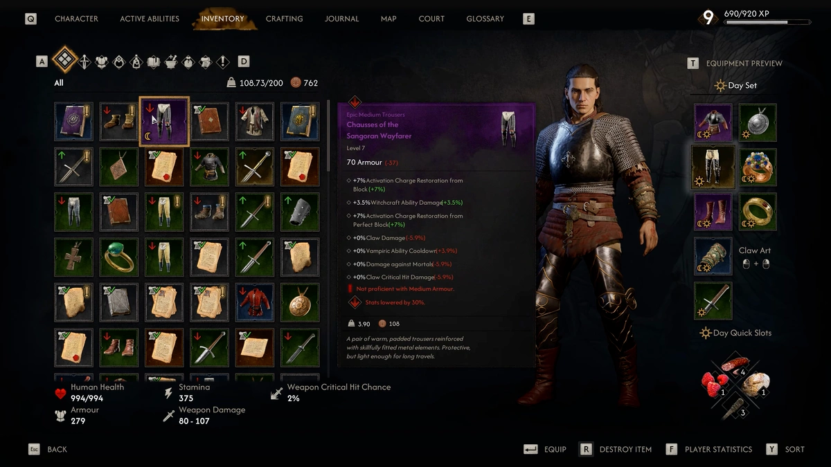The Blood of Dawnwalker Isbrand's Greaves claw damage bonus effect
