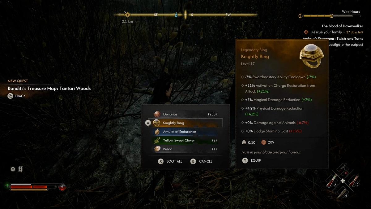 The Blood of Dawnwalker Knightly Ring Sword Mastery cooldown reduction