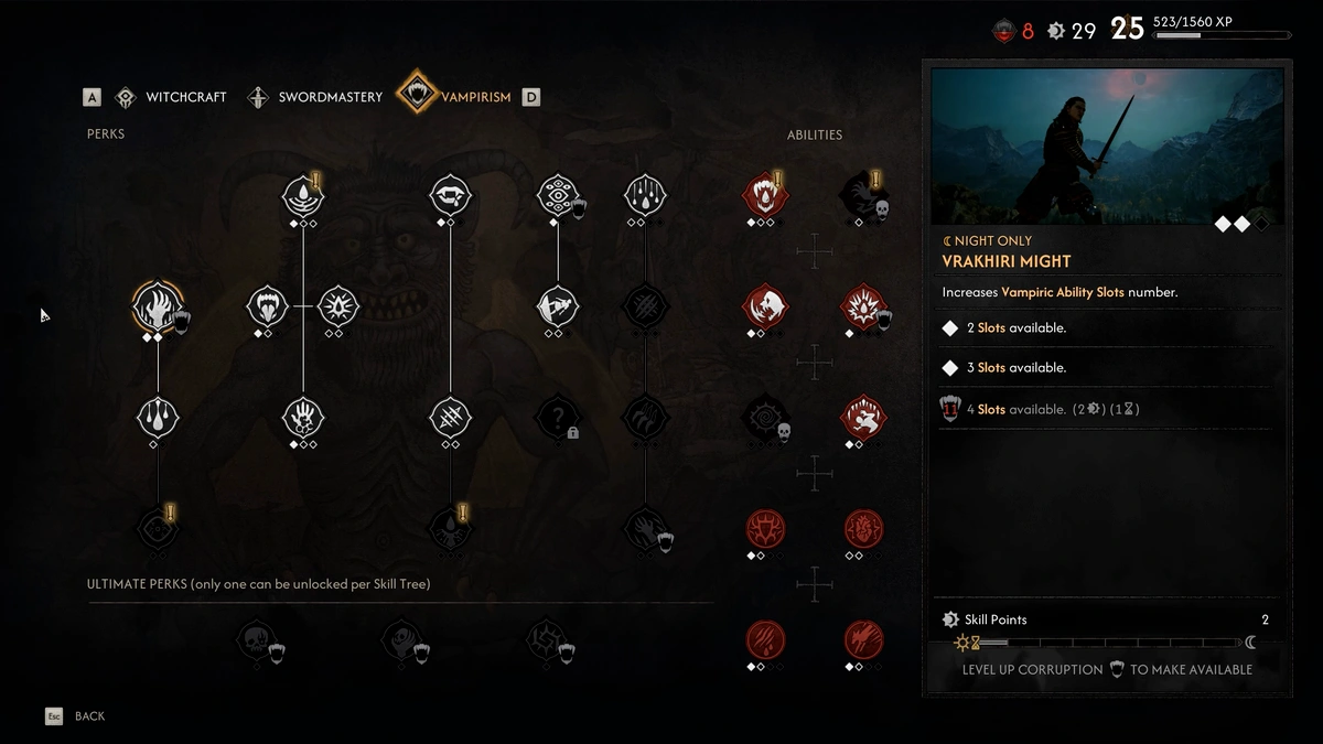The Blood of Dawnwalker Master Fencer ability slots