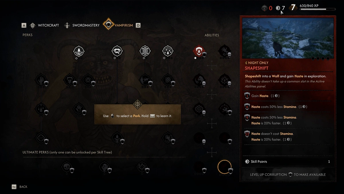 The Blood of Dawnwalker Mercurial Fervor early skill