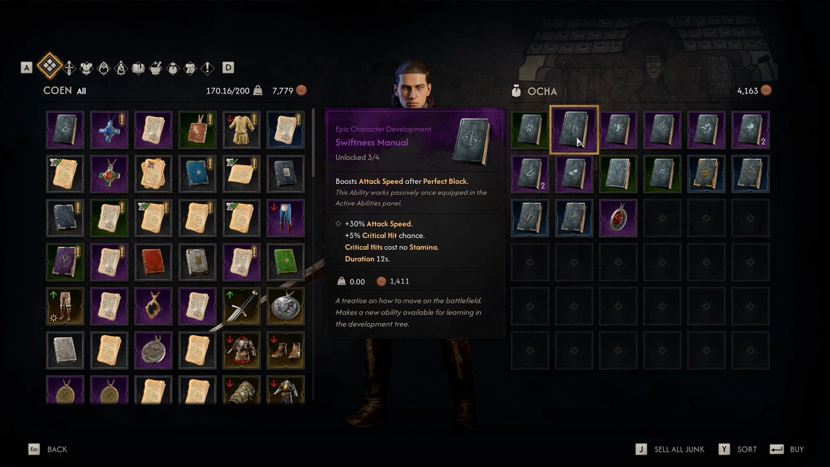 The Blood of Dawnwalker Oa skill manuals inventory