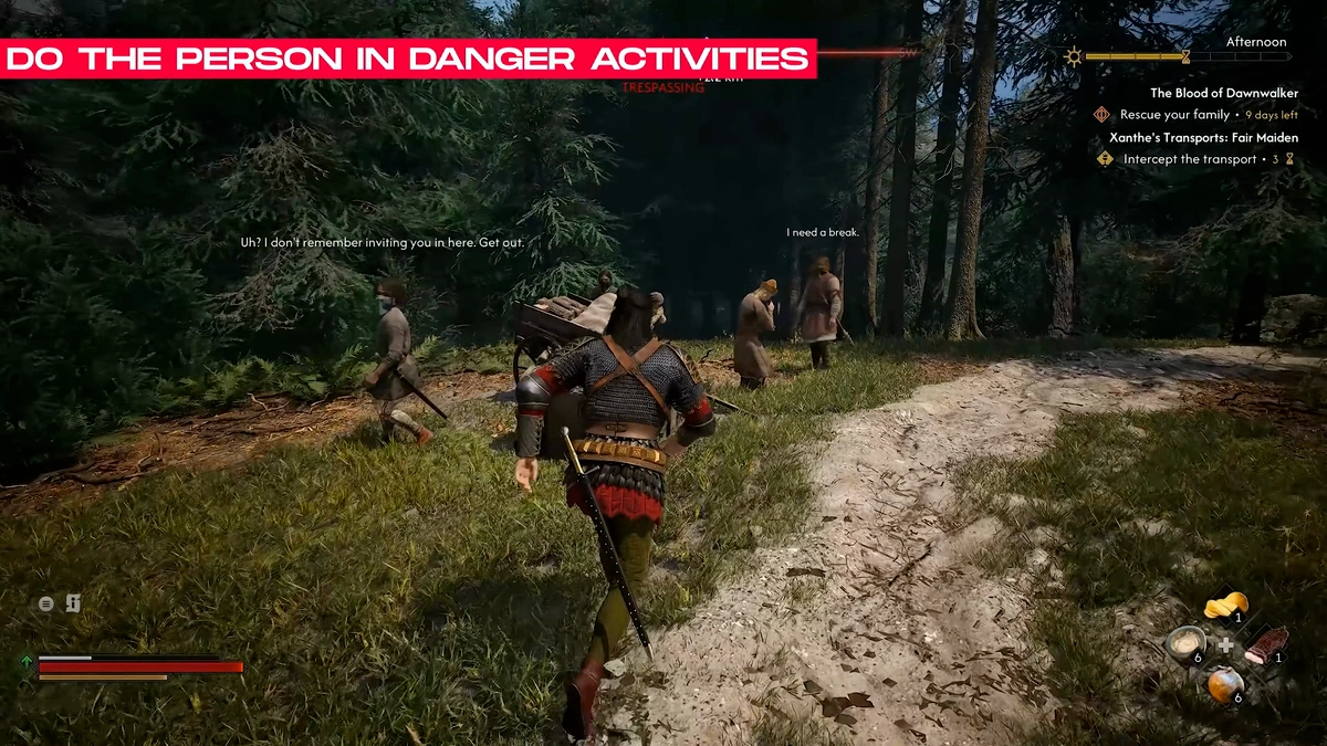 The Blood of Dawnwalker Person in Danger activities guide