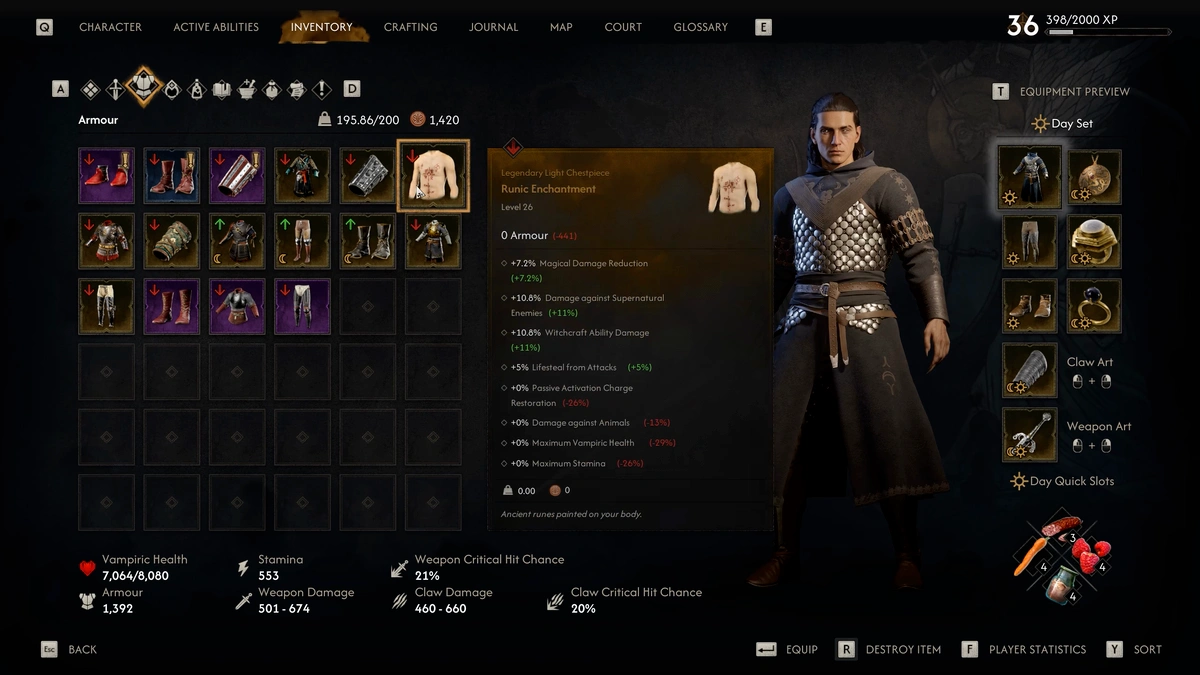 The Blood of Dawnwalker quick slots and loadouts system