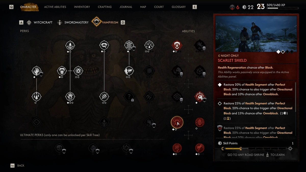 The Blood of Dawnwalker Scarlet Shield perfect parry healing