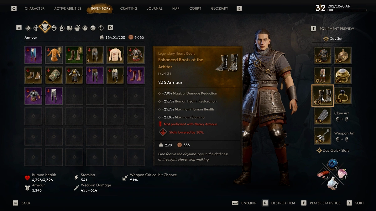 The Blood of Dawnwalker Heavy Armor penalties without Second Skin training