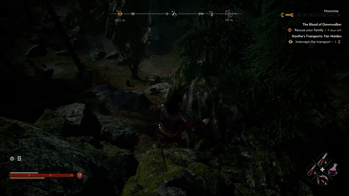 The Blood of Dawnwalker Shadowstep cliff descent