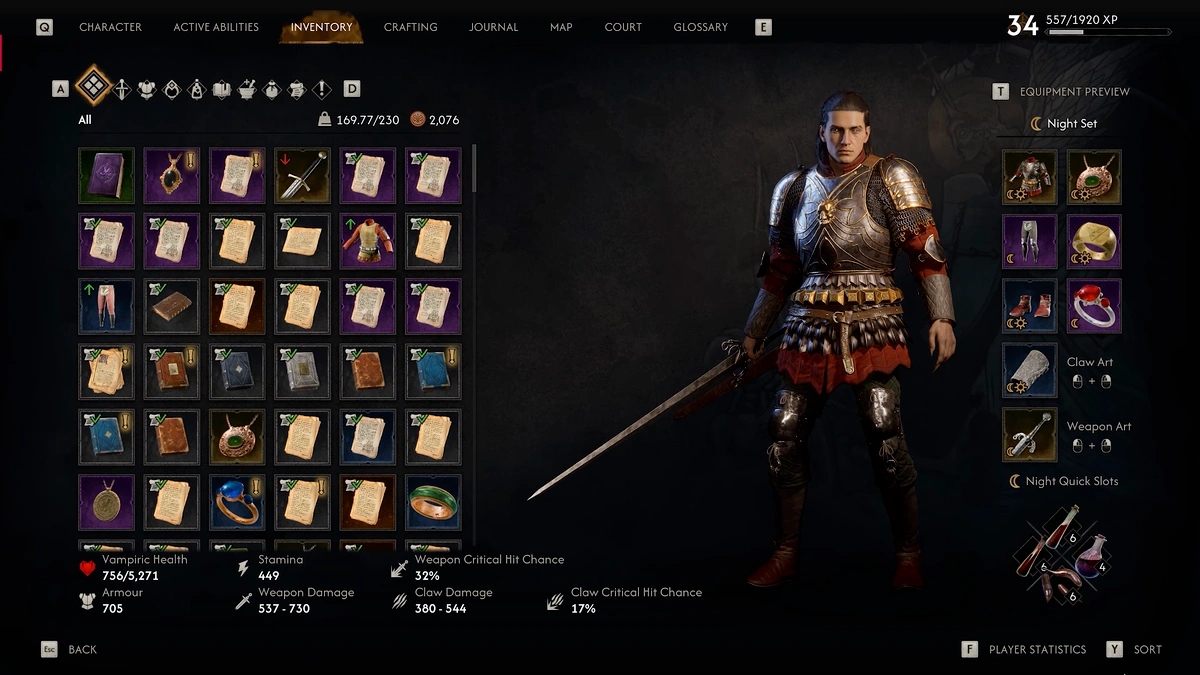 The Blood of Dawnwalker storage and carry weight guide