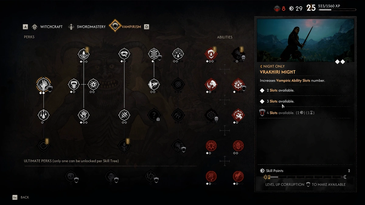The Blood of Dawnwalker Vampirism extra ability slots