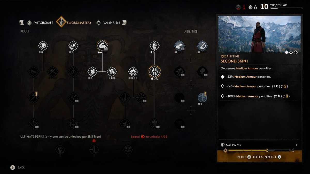 The Blood of Dawnwalker Vigor skill unlocking Second Skin