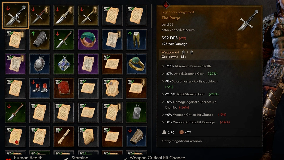 The Blood of Dawnwalker weapon speed comparison