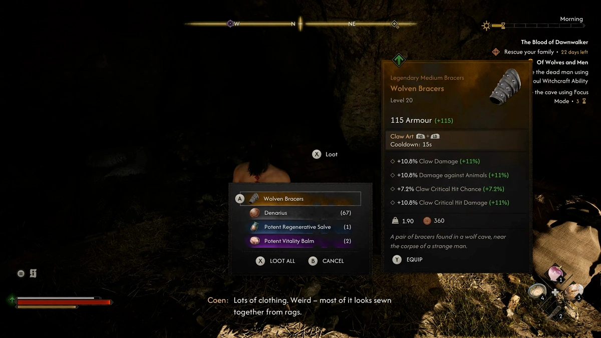 The Blood of Dawnwalker Wolven Bracers legendary armor reward location