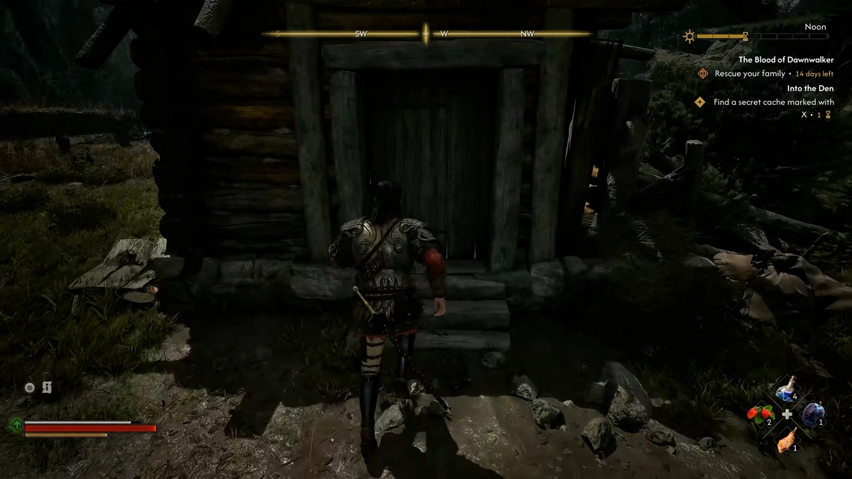 The Blood of Dawnwalker yellow X wall in Into the Den