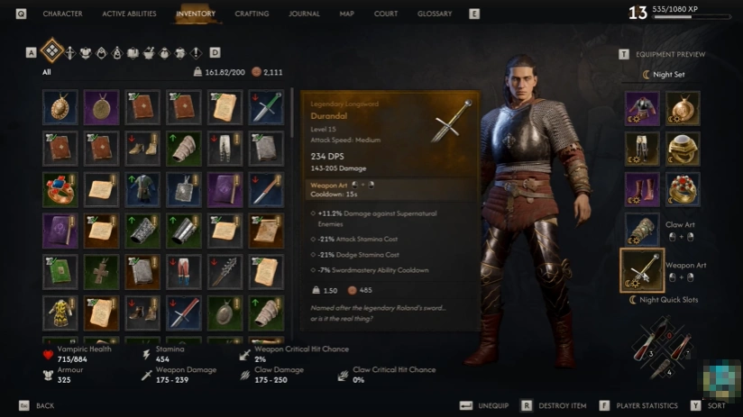 The Blood of Dawnwalker perfect start guide showing Coen collecting double XP and early gear during the prologue